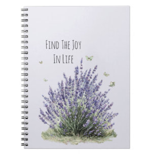 Paarse Lavendel Bloemen Munt Vlinders Vreugde Notitieboek