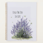 Paarse Lavendel Bloemen Munt Vlinders Vreugde Planner (Voorkant)