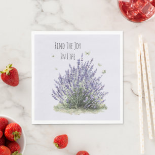 Paarse Lavendel Bloemen Munt Vlinders Vreugde Servet