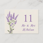 Paarse lavendel bloemen plaatskaartje (Voorkant)