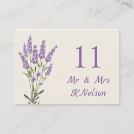 Paarse lavendel bloemen plaatskaartje