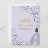 Paarse Lavendel Bloemen Quinceañera Dama Voorstel Kaart (Achterkant)