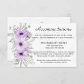 Paarse Lavendel Bloemen Script bruiloft Informatiekaartje (Voorkant / Achterkant)