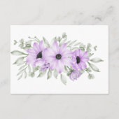 Paarse Lavendel Bloemen Script bruiloft Informatiekaartje (Achterkant)