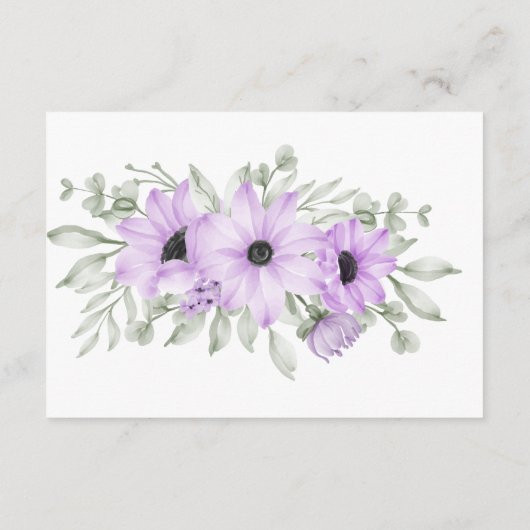 Paarse Lavendel Bloemen Script bruiloft Informatiekaartje (Achterkant)