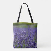 Paarse lavendel bloemen tote bag (Achterkant)