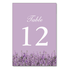 Paarse Lavendel Bloemen Trouwtafel Nummers Kaart