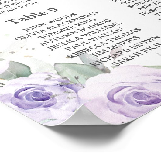 Paarse Lavendel Bloemen Vlinders Zitkaart Poster (Hoek)