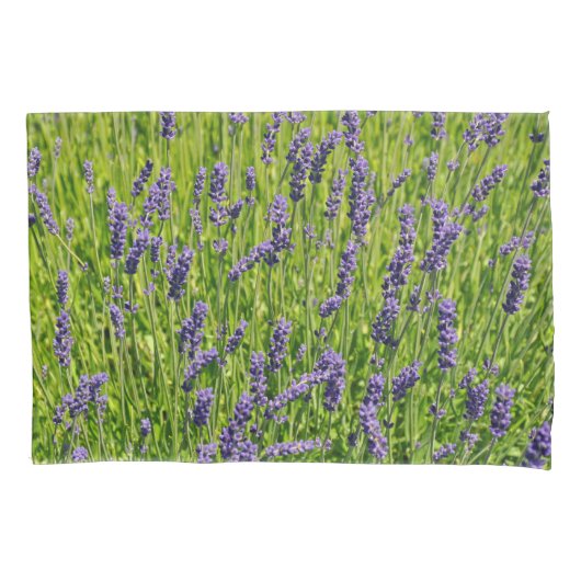 Paarse lavendel bloemen weide kussensloop (Voorkant)