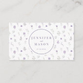 Paarse lavendel bloemenbruiloft RSVP QR-codekaarte Informatiekaartje (Achterkant)