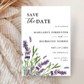 Paarse Lavendel bloemenbruiloft Save the Date Kaart