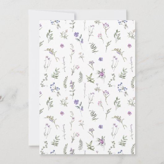 Paarse lavendel bloemenbruiloft tafel nummers kaart (Achterkant)