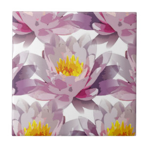 Paarse lavendel bloemendesign gele bloem tegeltje
