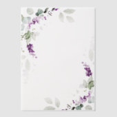 Paarse Lavendel Bloemengroen Vellum Overlay Vellum Uitnodigingen (Voorkant)