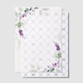 Paarse Lavendel Bloemengroen Vellum Overlay Vellum Uitnodigingen (Offset (Uitnodiging))