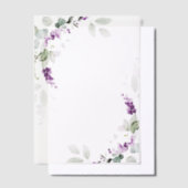 Paarse Lavendel Bloemengroen Vellum Overlay Vellum Uitnodigingen (Offset)
