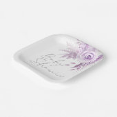 Paarse lavendel bloemenmooi Baby shower Papieren Bordje (Gebogen)