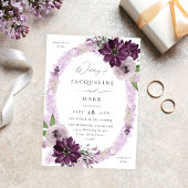 Paarse & Lavendel Bloemenring Bruiloft V2 Kaart