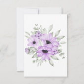 Paarse Lavendel Bloemenscript Huwelijk RSVP Kaart (Achterkant)