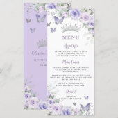 Paarse Lavendel Bloemenvlinders Slim Menu (Voorkant / Achterkant)