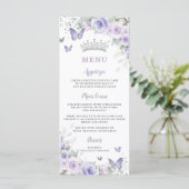 Paarse Lavendel Bloemenvlinders Slim Menu (Staand voorkant)