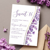Paarse lavendel bloemenzoet zestien 16 jaar kaart