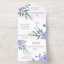 Paarse Lavendel Bloemige Botanische All-In-One Fol