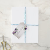 Paarse lavendel bloemige bruid stam cadeaulabel (Met Touw)