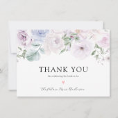 Paarse Lavendel Bloemige Bruids Bruiloft Bedanken Bedankkaart (Voorkant)