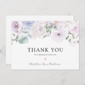 Paarse Lavendel Bloemige Bruidsbruiloft Bedankt (Voorkant / Achterkant)