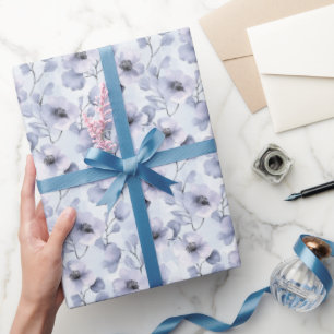 Paarse Lavendel Bloemige Bruidsdouche Cadeaupapier
