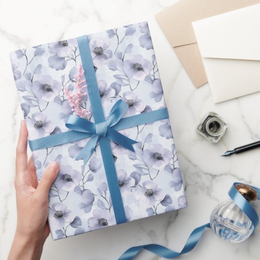 Paarse Lavendel Bloemige Bruidsdouche Cadeaupapier (Geschenken)