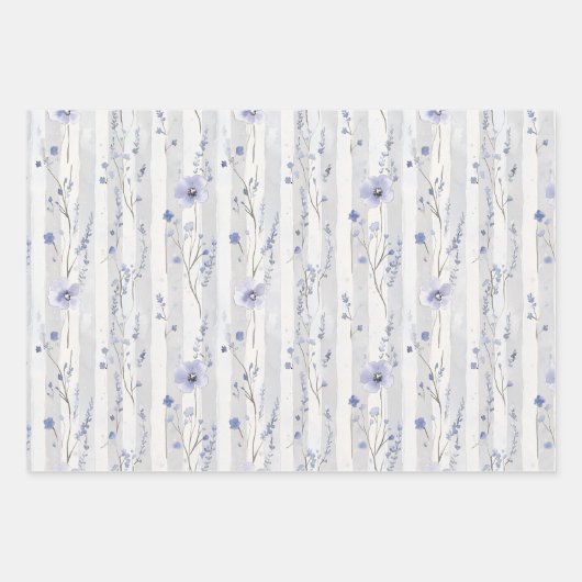 Paarse lavendel bloemige bruidsdouche inpakpapier vel (Voorkant 3)