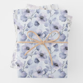 Paarse lavendel bloemige bruidsdouche inpakpapier vel (In situ)