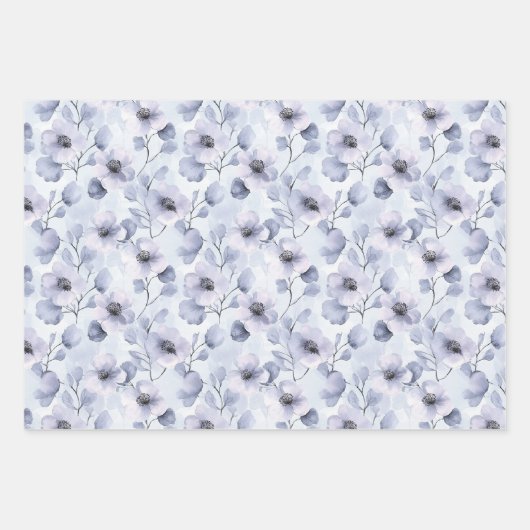 Paarse lavendel bloemige bruidsdouche inpakpapier vel (Voorkant)