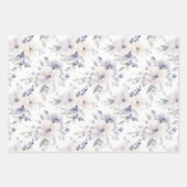 Paarse Lavendel Bloemige Bruiloft Feest Inpakpapier Vel (Voorkant 2)