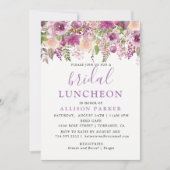 Paarse lavendel bloemige bruiloft luncheon uitnodi kaart (Voorkant)