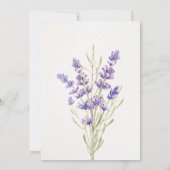 Paarse lavendel bloemige bruiloft save the date (Achterkant)
