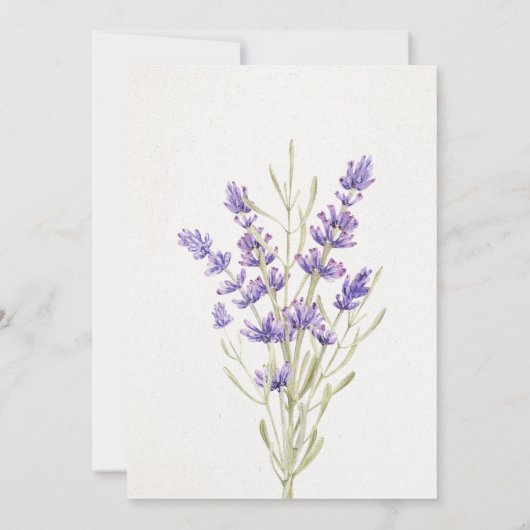 Paarse lavendel bloemige bruiloft save the date (Achterkant)