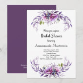 Paarse Lavendel Bloemige Bruiloftsdouche Kaart (Voorkant / Achterkant)