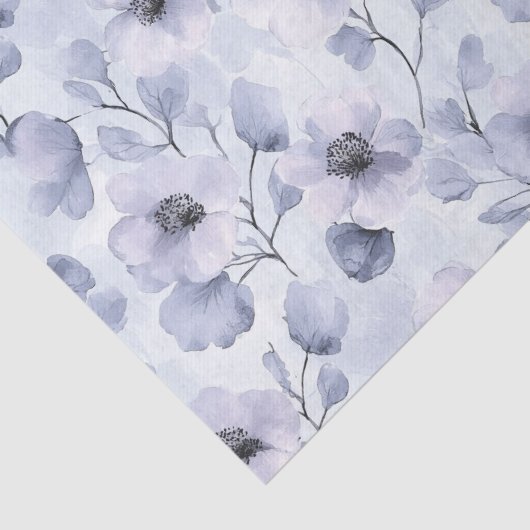 Paarse lavendel bloemige bruiloftsontvangst tissuepapier (Detail)