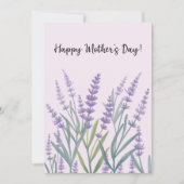 Paarse Lavendel Bloemige Gelukkige Moederdag Feestdagenkaart (Voorkant)