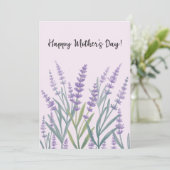 Paarse Lavendel Bloemige Gelukkige Moederdag Feestdagenkaart (Staand voorkant)