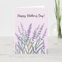 Paarse Lavendel Bloemige Gelukkige Moederdag Kaart