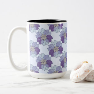 Paarse & Lavendel Bloemige Moderne Elegantie Tweekleurige Koffiemok