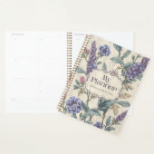 Paarse Lavendel Bloemige Planner Student Schrijfbl (Display)