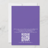 Paarse Lavendel Bloemige Rustieke QR Code Bruiloft Kaart (Achterkant)