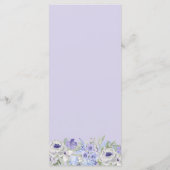 Paarse lavendel bloemrijke rand diner menu (Achterkant)