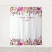 Paarse lavendel bloemstuk trouwfotobackdrop wandkleed (Voorkant)