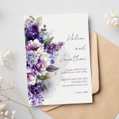 Paarse Lavendel Boho Rustieke Bloemen Elegante Huw Kaart